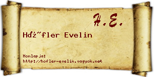 Höfler Evelin névjegykártya